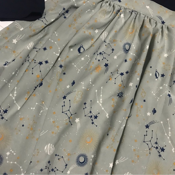 ModCloth NEW NWT Blue Green Galaxy Space Constellation Dress Size Large - Picture 4 of 7